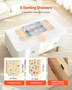 Puzzle Board With Drawer Cover Portable Wooden Jigsaw 29x21 In