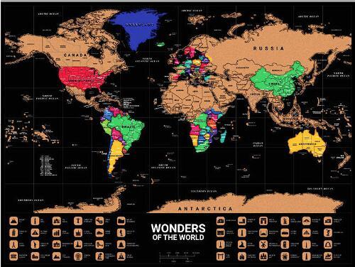 Scratch The Map Version Of The Mini Trumpet Travel Card Record Hanging Painting