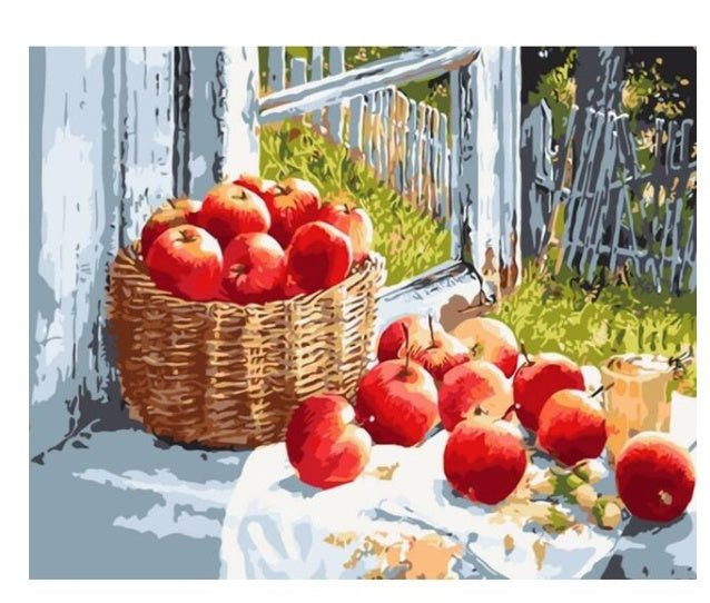 Apple Basket – DIY Paint by Numbers Kit