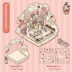 Cartoon Decompression Landscape Stickers Creative Miniature Scene Collage DIY