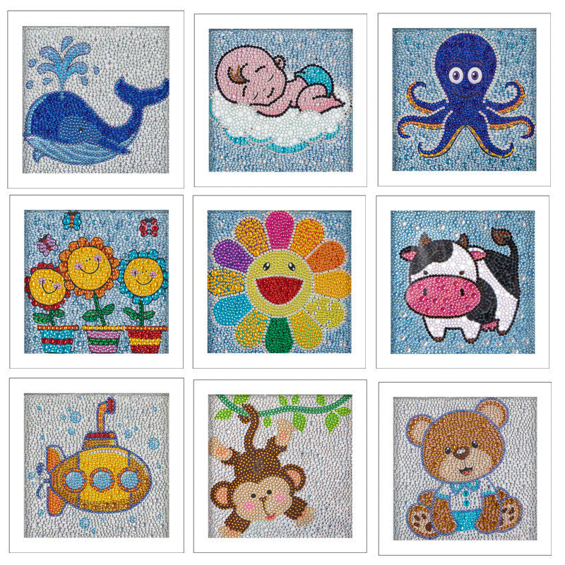 Diy Round Full Diamond Embroidery Cartoon Combination Set