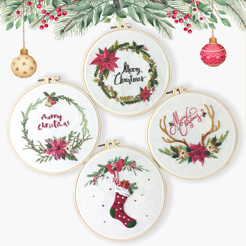 Christmas New Embroidery Diy Handmade Material Bag
