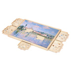 Puzzle Board With Drawer Cover Portable Wooden Jigsaw 29x21 In