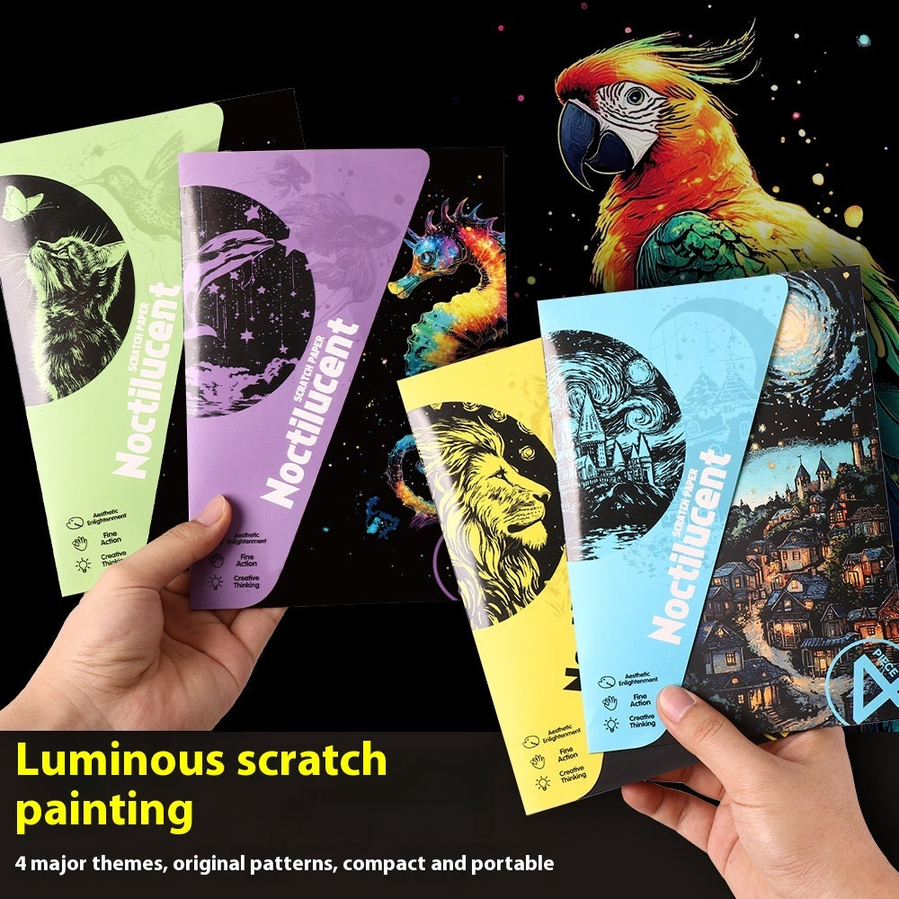 Luminous A5 Scraping Painting Colorful Scratch Art Paper