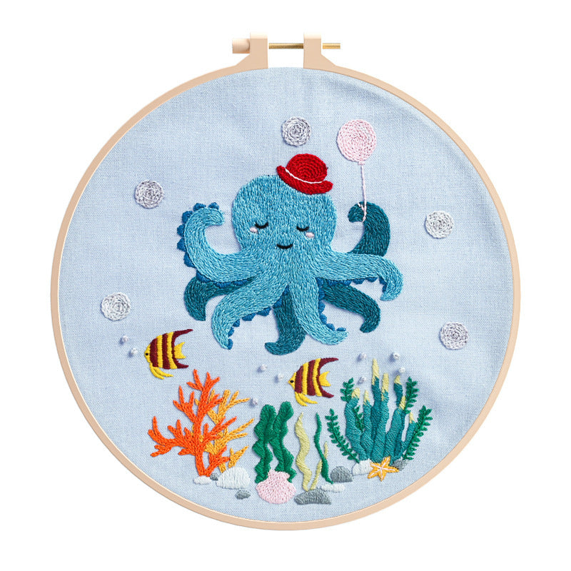 Embroidery Diy Material Package Infauna Series Beginner's Entry Manual Embroidery Kit