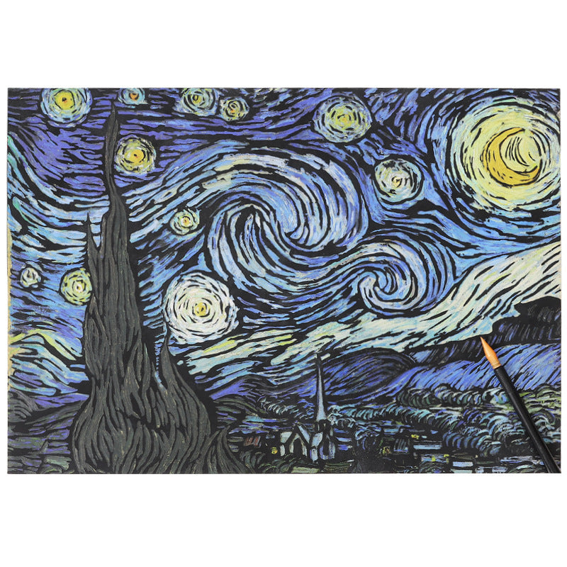 Van Gogh Scraping Colorful Scratch Paper Picture Book Pressure-reducing Creative Painting