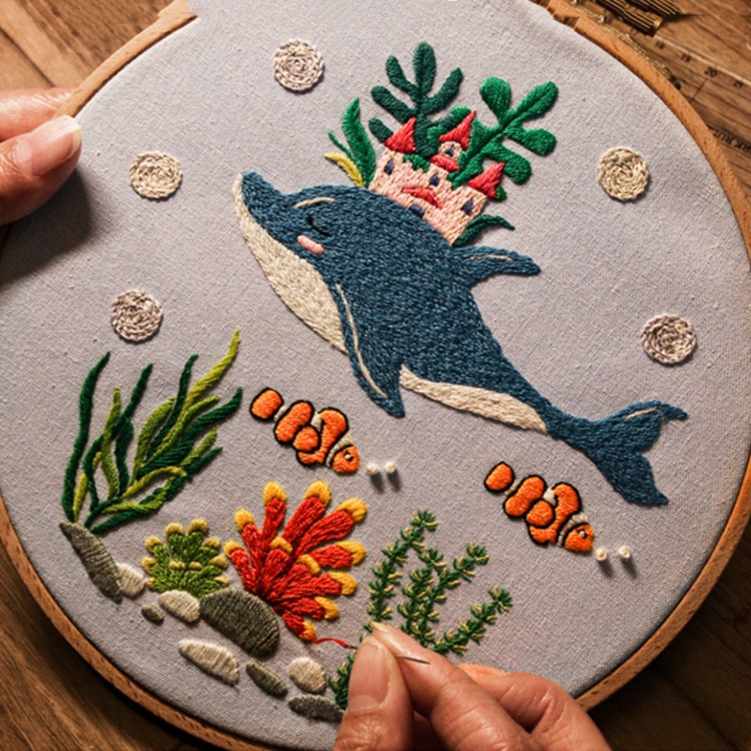 Embroidery Diy Material Package Infauna Series Beginner's Entry Manual Embroidery Kit