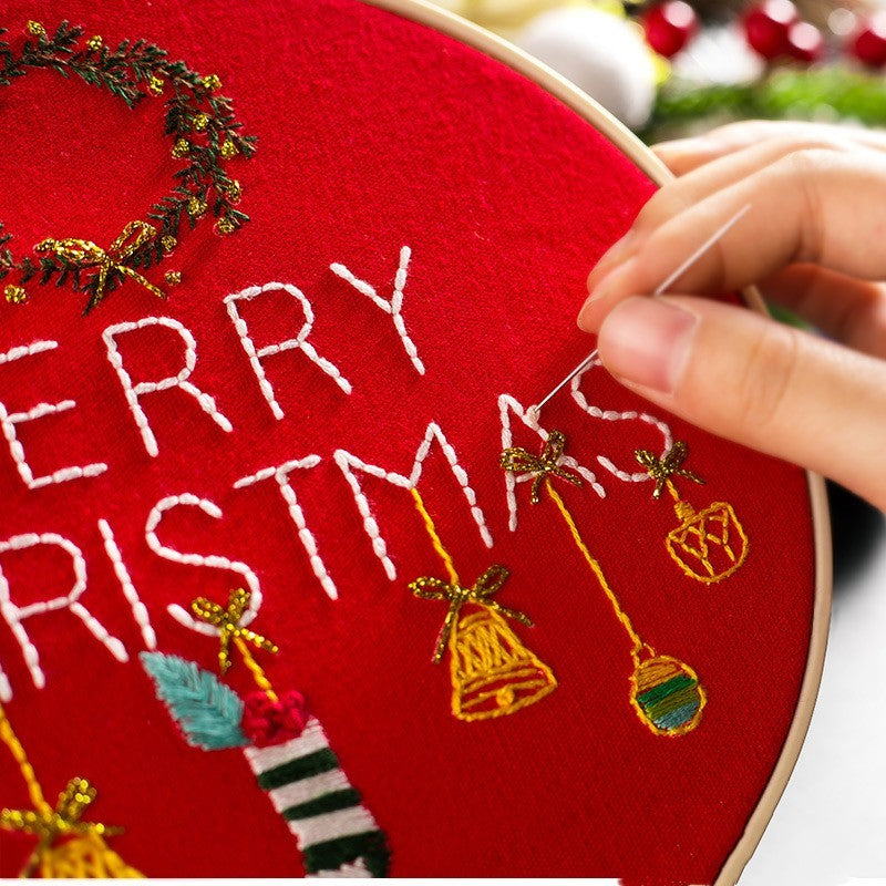 Christmas Embroidery Manual Diy Material Bag Beginner