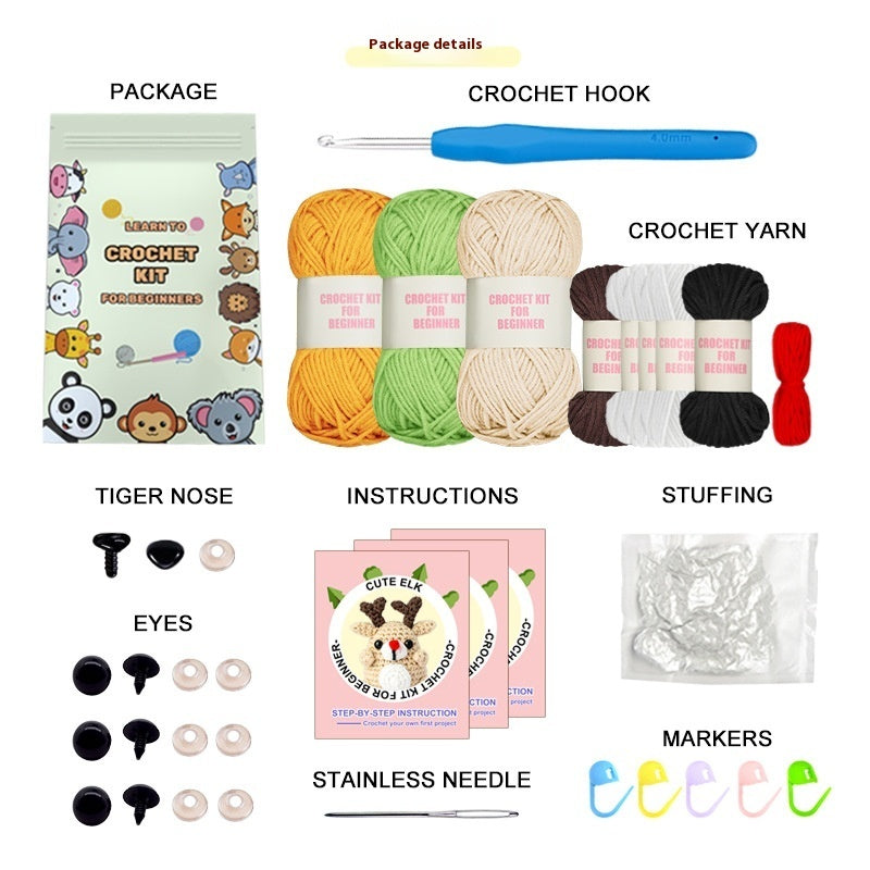 Crochet Material Package Set DIY Hand Crocheted Wool Animal