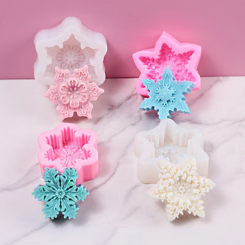 Christmas Snowflake Candle Silicone Mold Diy