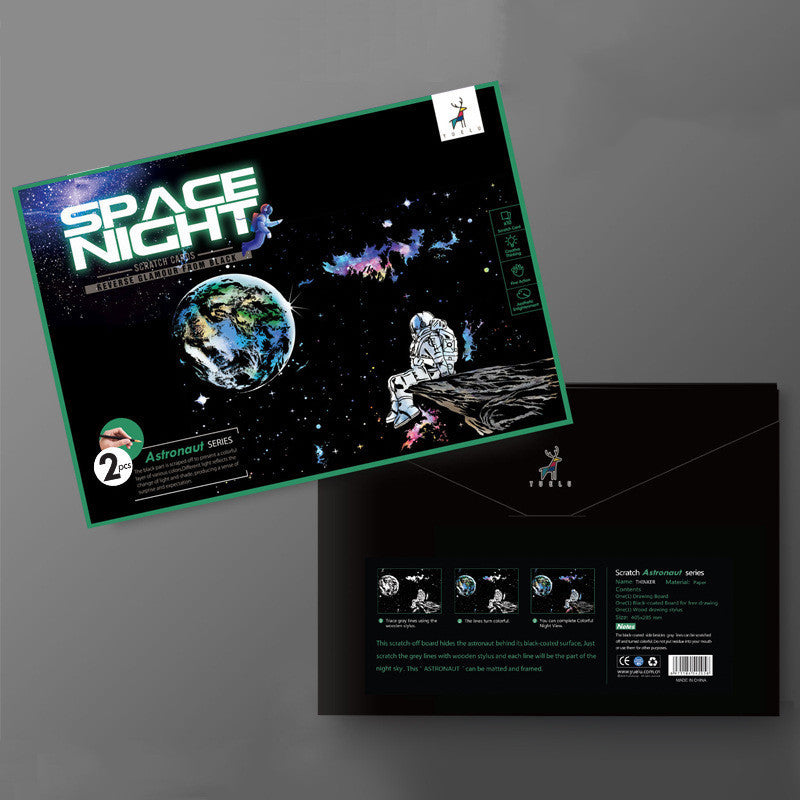 Space Planet Astronaut Scratch Painting Toys