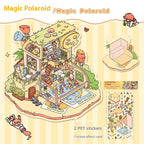 Cartoon Decompression Landscape Stickers Creative Miniature Scene Collage DIY