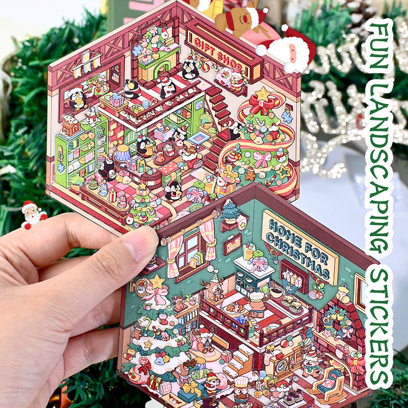 DIY Decompression Handmade Stickers For Christmas Miniature Scenes