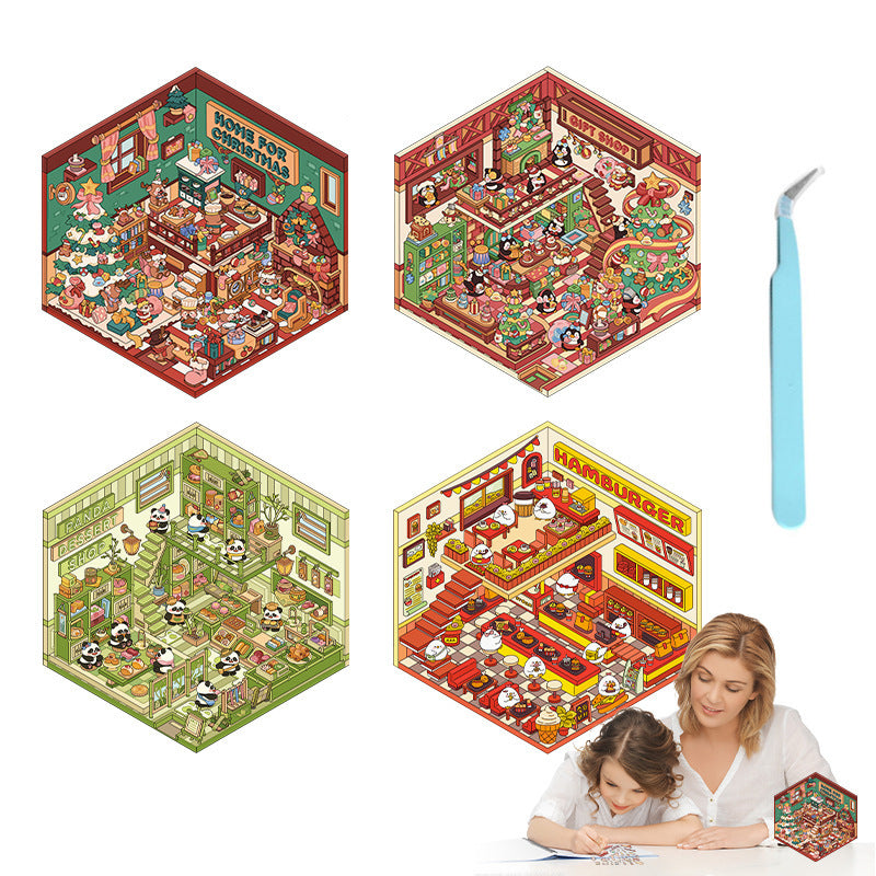 DIY Decompression Handmade Stickers For Christmas Miniature Scenes