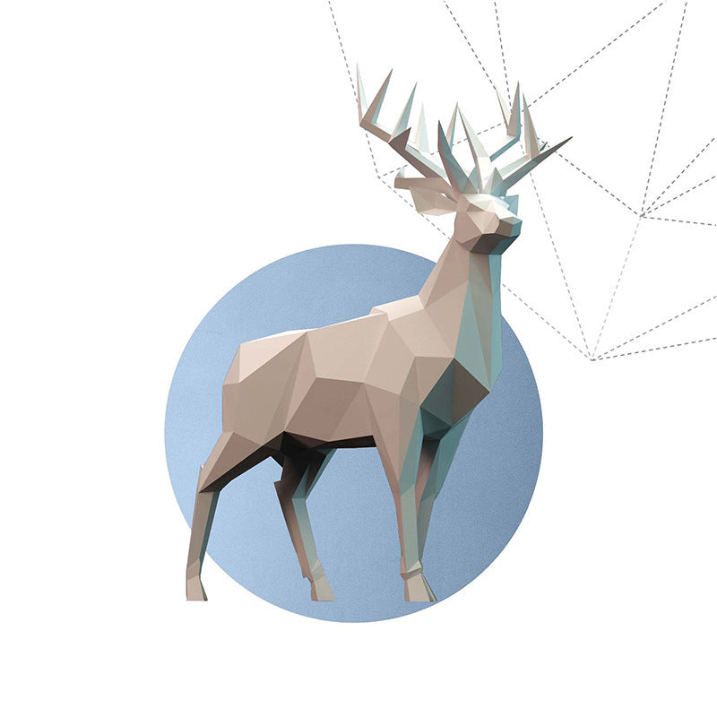 Deer King Geometric Origami 3D 3D Model DIY Handmade Creative Ornaments