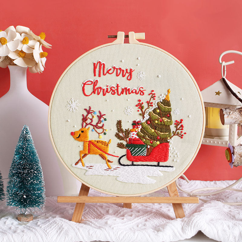 Creativity Happy Christmas Handmade Embroidery Diy