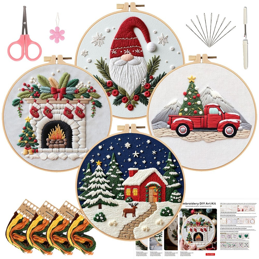 Christmas Embroidery Handmade Diy Material Package Fabric Embroidery