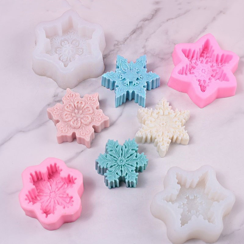 Christmas Snowflake Candle Silicone Mold Diy