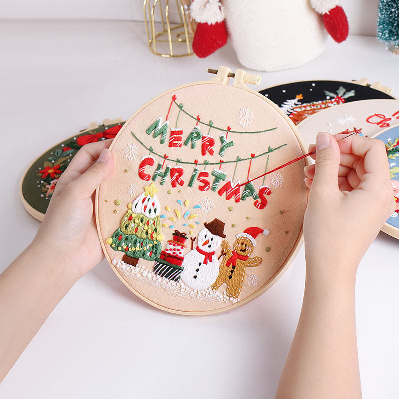 Creativity Happy Christmas Handmade Embroidery Diy