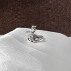 Explosive Accessories Creative Opening Knitting Sweater Ring Female Personality Crochet With Thread Ring Yarn With Thread Artifact