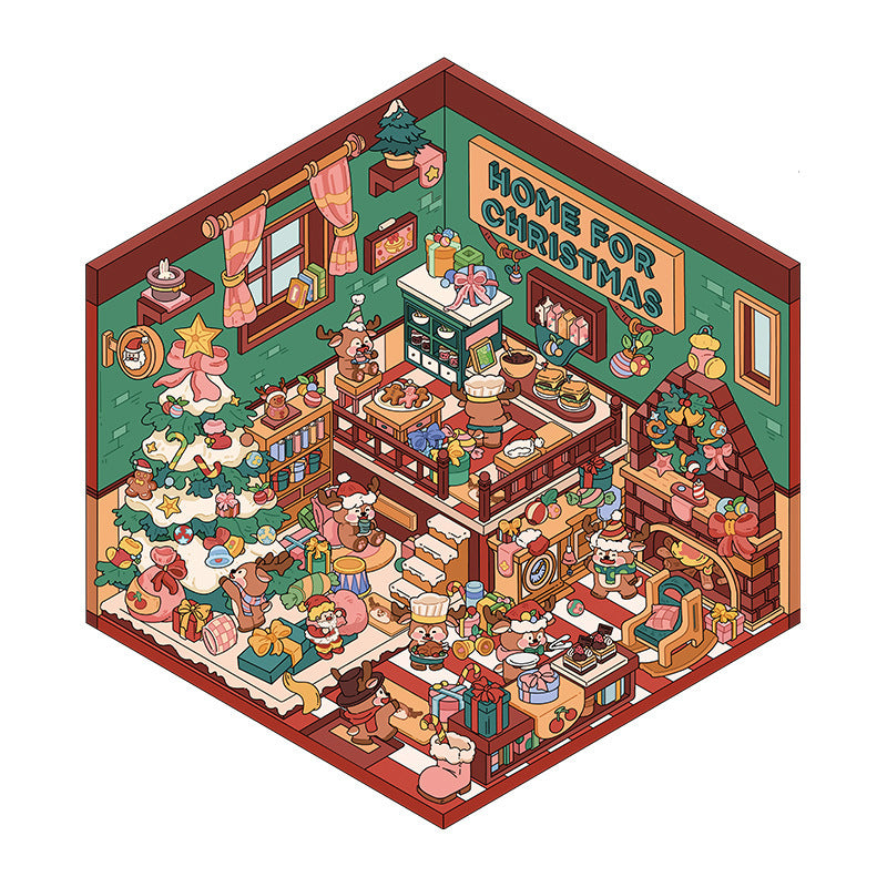 DIY Decompression Handmade Stickers For Christmas Miniature Scenes