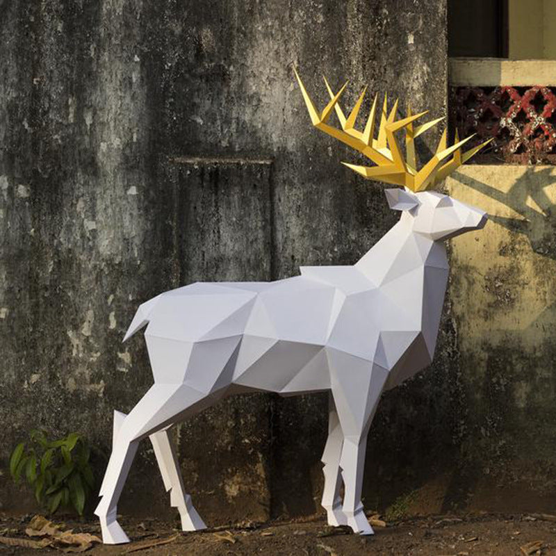 Deer King Geometric Origami 3D 3D Model DIY Handmade Creative Ornaments