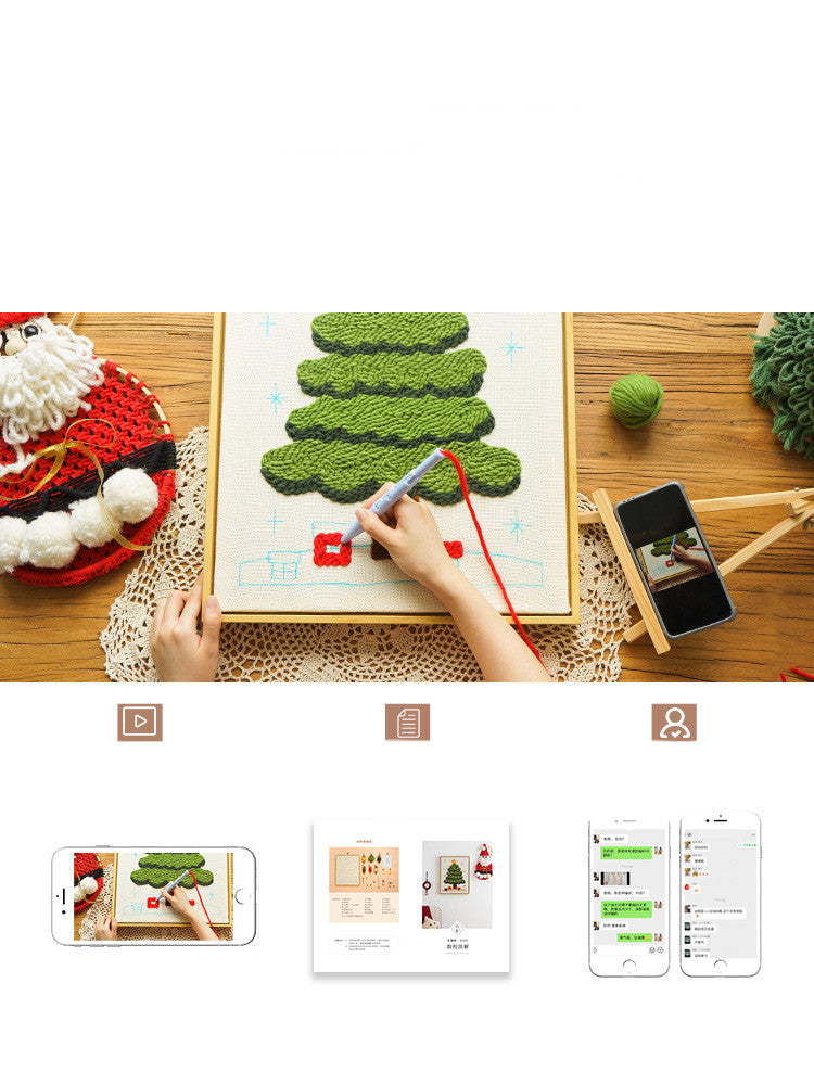 Christmas Tree Russian Stamp Embroidery Handmade Diy Material Package