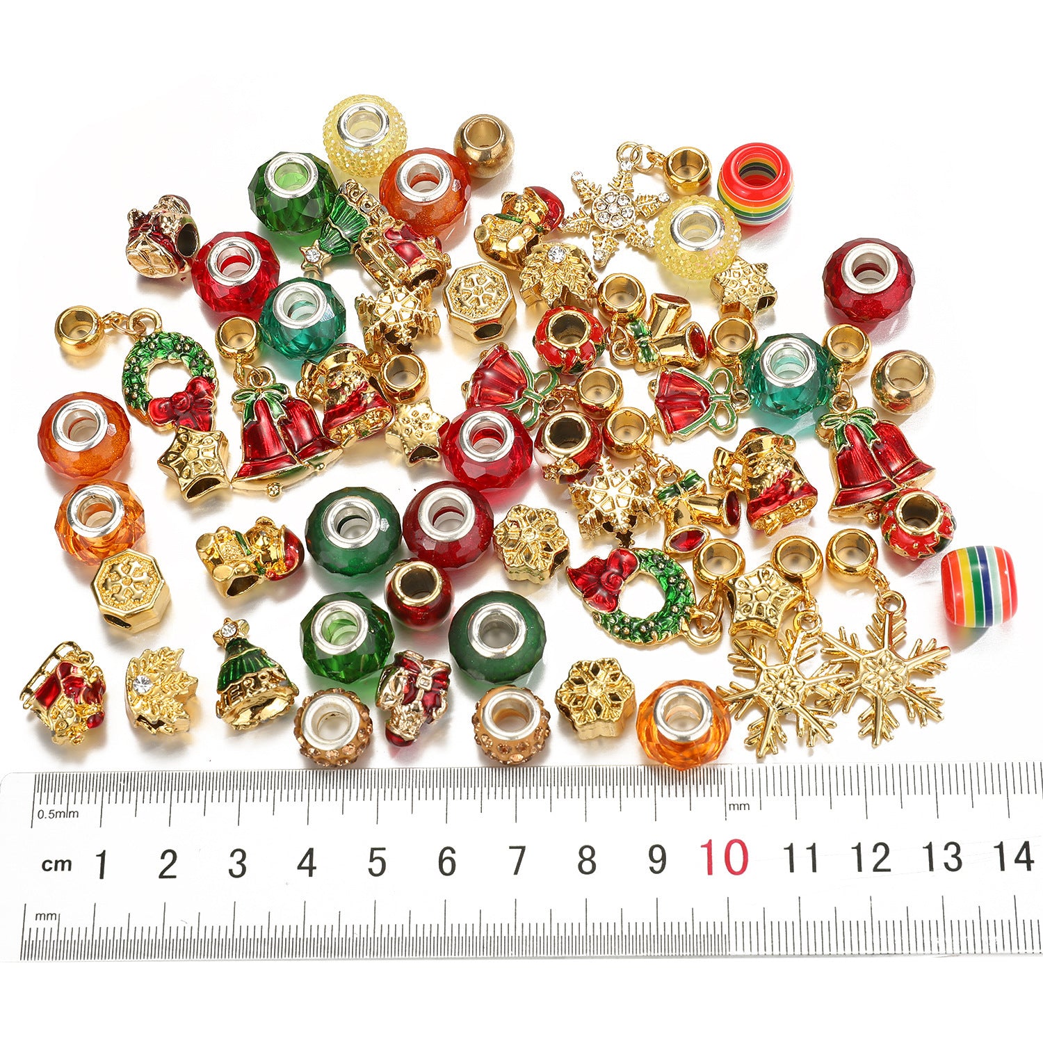 Christmas Beads Alloy Large Hole Beads DIY Set
