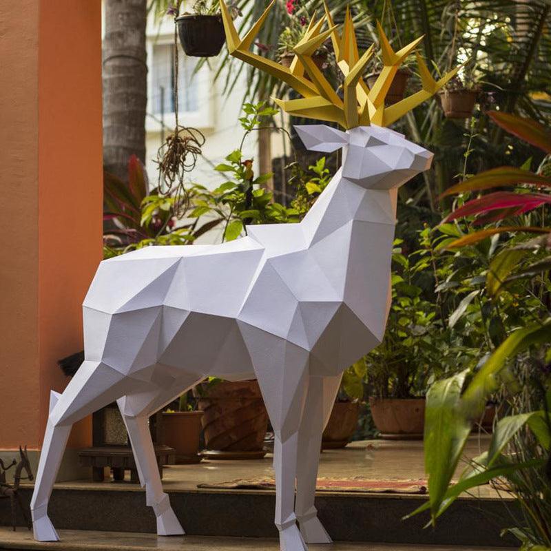 Deer King Geometric Origami 3D 3D Model DIY Handmade Creative Ornaments
