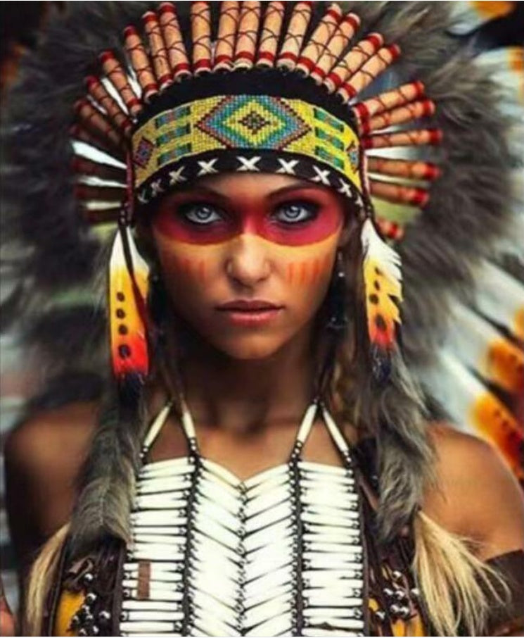 Red Indian Ethnic - DIY Painting By Numbers Kit