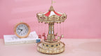 Robotime Rokr Magic Amusement Park Swing Ride 3D Wooden Puzzles Construction Model Kit DIY Music Box Rotating Building Kits